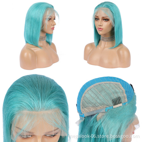 MegaLook Hair Dyeable custom Any color Brazilian Lace Front Wigs With Baby Hair, 150%+ 180% Density Lace Human Hair Wig